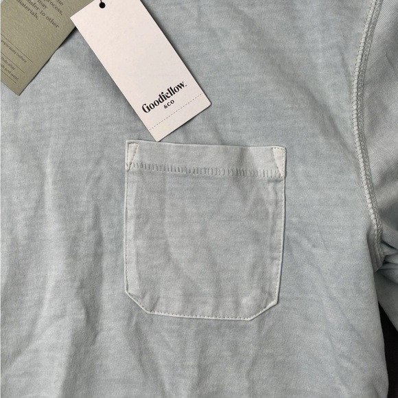 Goodfellow & Co Men's Soft Blue Long Sleeve Tee - Picture 3 of 6